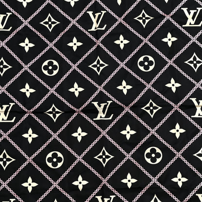 Louis Vuitton Silk Monogram Croisillon Scarf Black 2 of 4