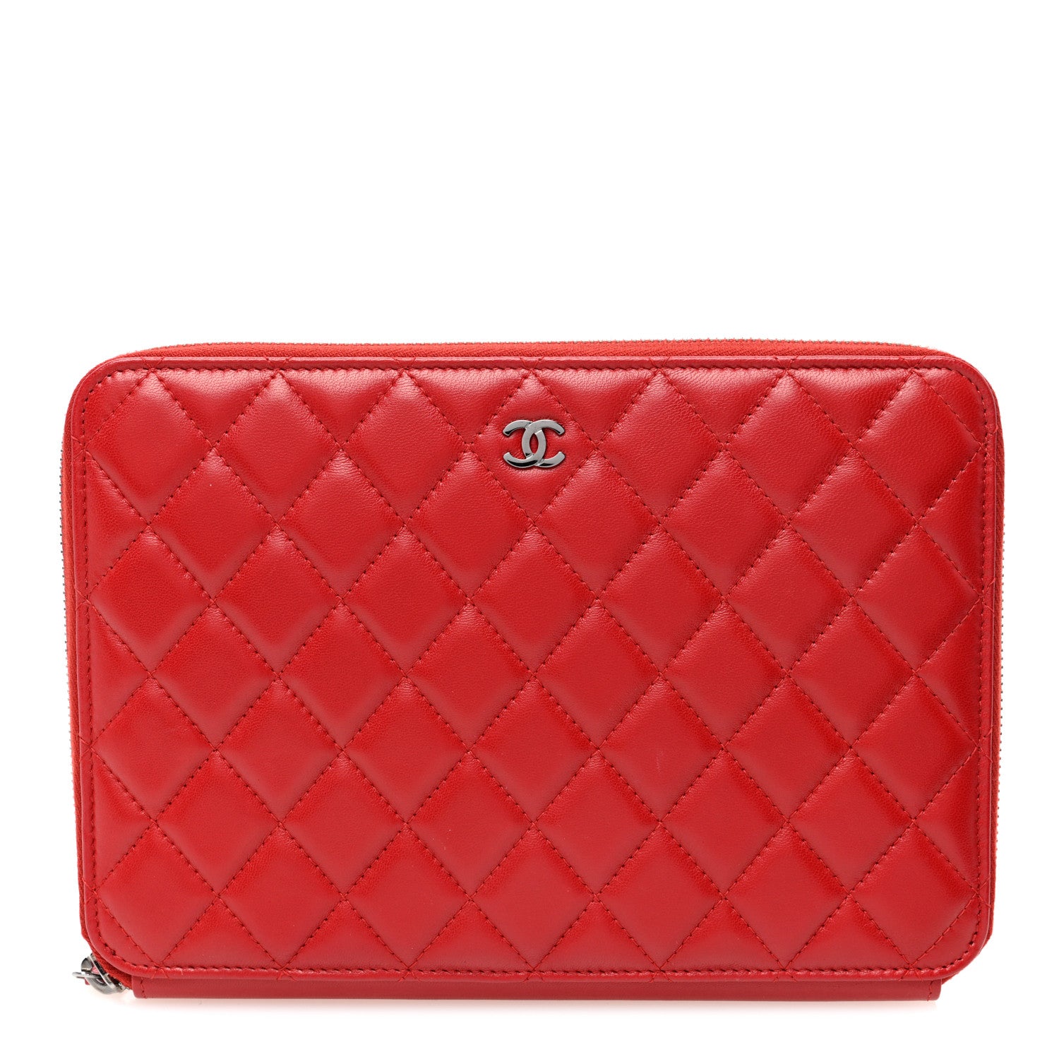 Chanel Lambskin Quilted Travel Case Red 1 of 8