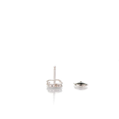 Van Cleef & Arpels 18K White Gold Mother of Pearl Sweet Alhambra Earrings 5 of 7