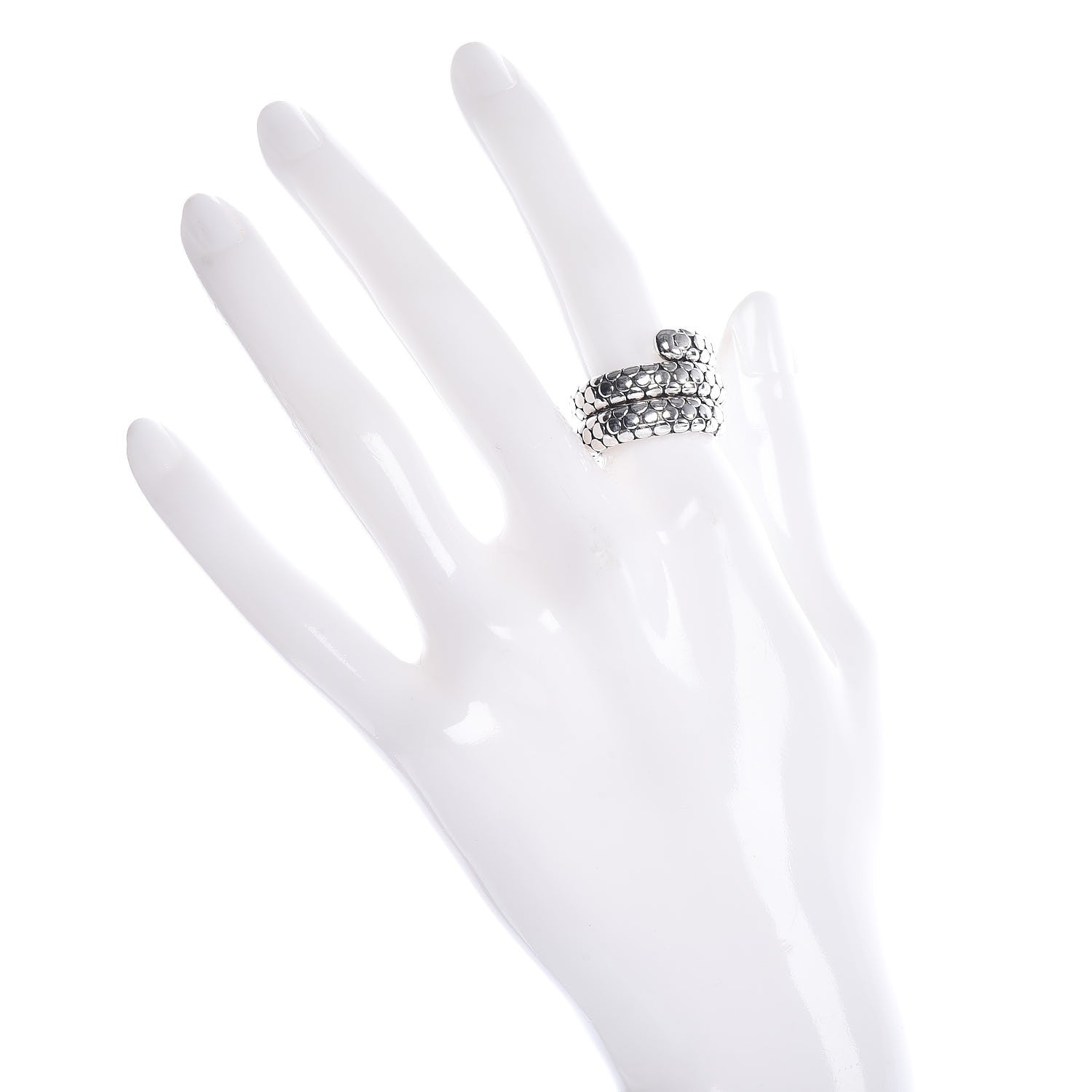 John Hardy Sterling Silver Dot Double Coil Ring 55 7.25 2 of 6