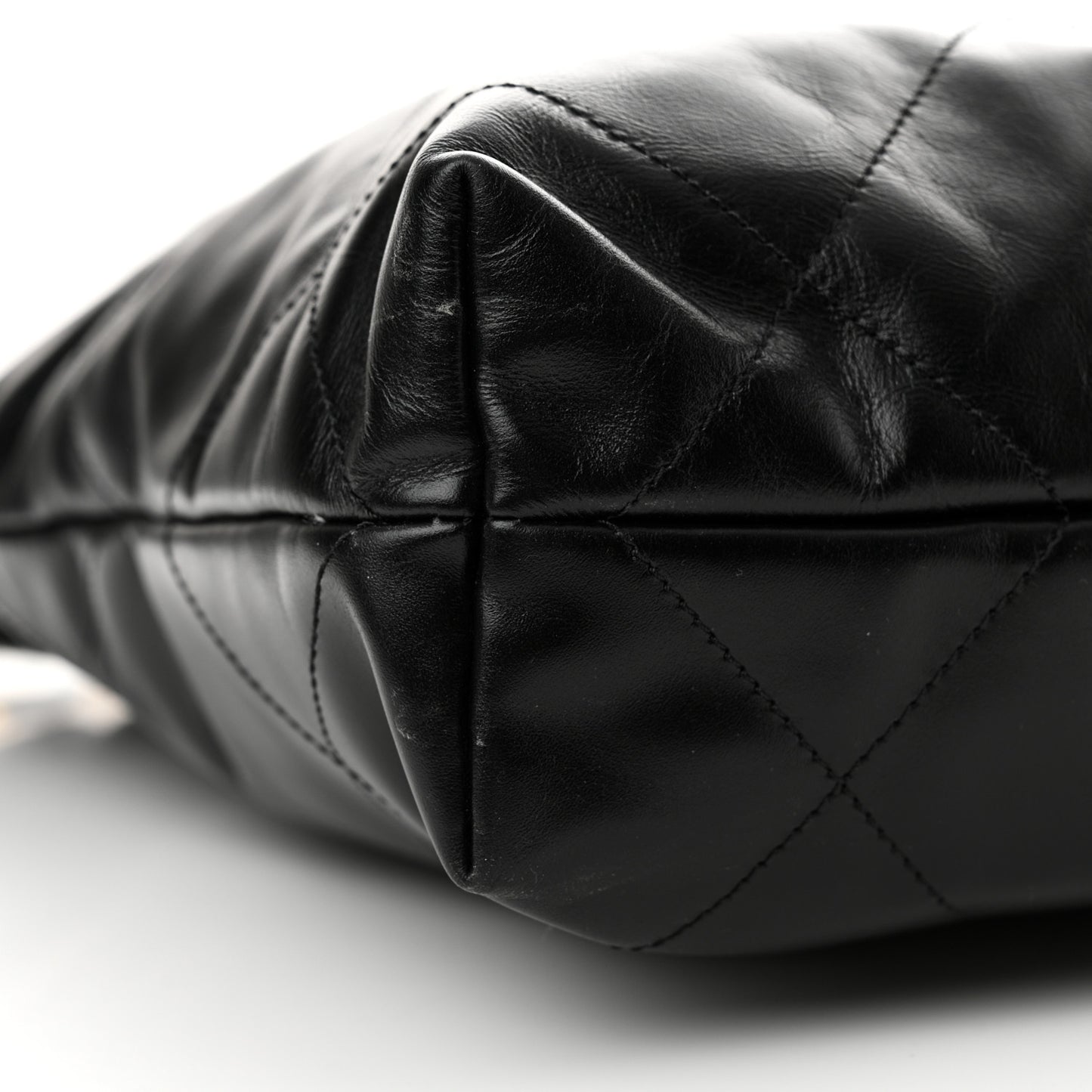 Shiny Calfskin Quilted Small Chanel 22 Black