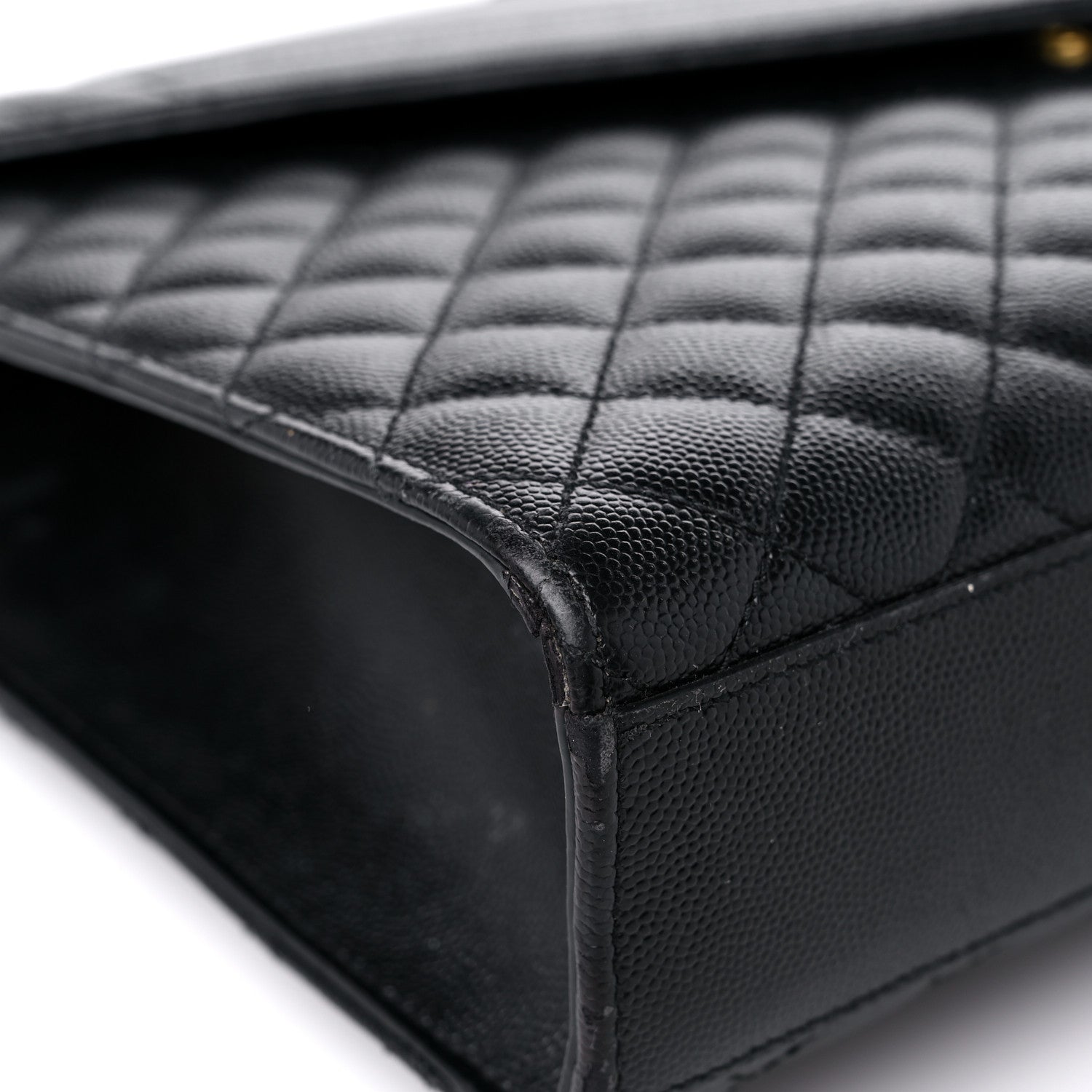Saint Laurent Grain De Poudre Textured Mixed Matelasse Large Triquilt Monogram Satchel Black 9 of 19