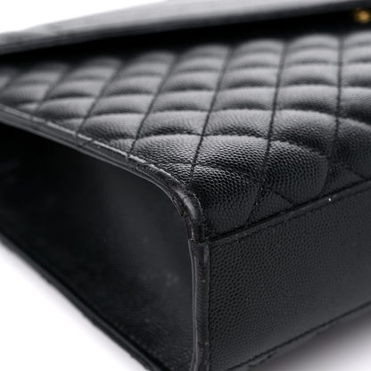 Saint Laurent Grain De Poudre Textured Mixed Matelasse Large Triquilt Monogram Satchel Black 9 of 19