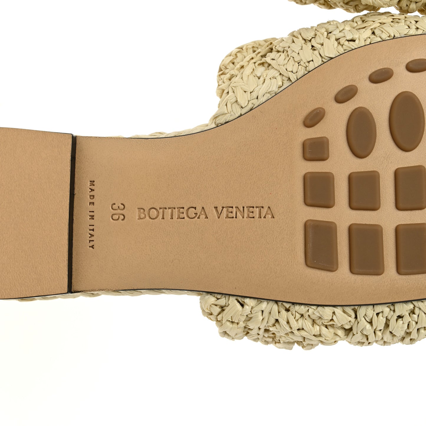Raffia Intrecciato Lido Flat Sandals 36 Cane Sugar