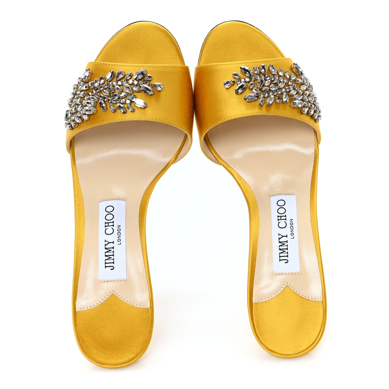 Jimmy Choo Satin Crystal Stacey 85 Sandals 37 Sun 2 of 9