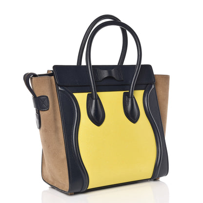 Celine Nubuck Grained Calfskin Micro Tri-Color Luggage Fluo Yellow 3 of 11