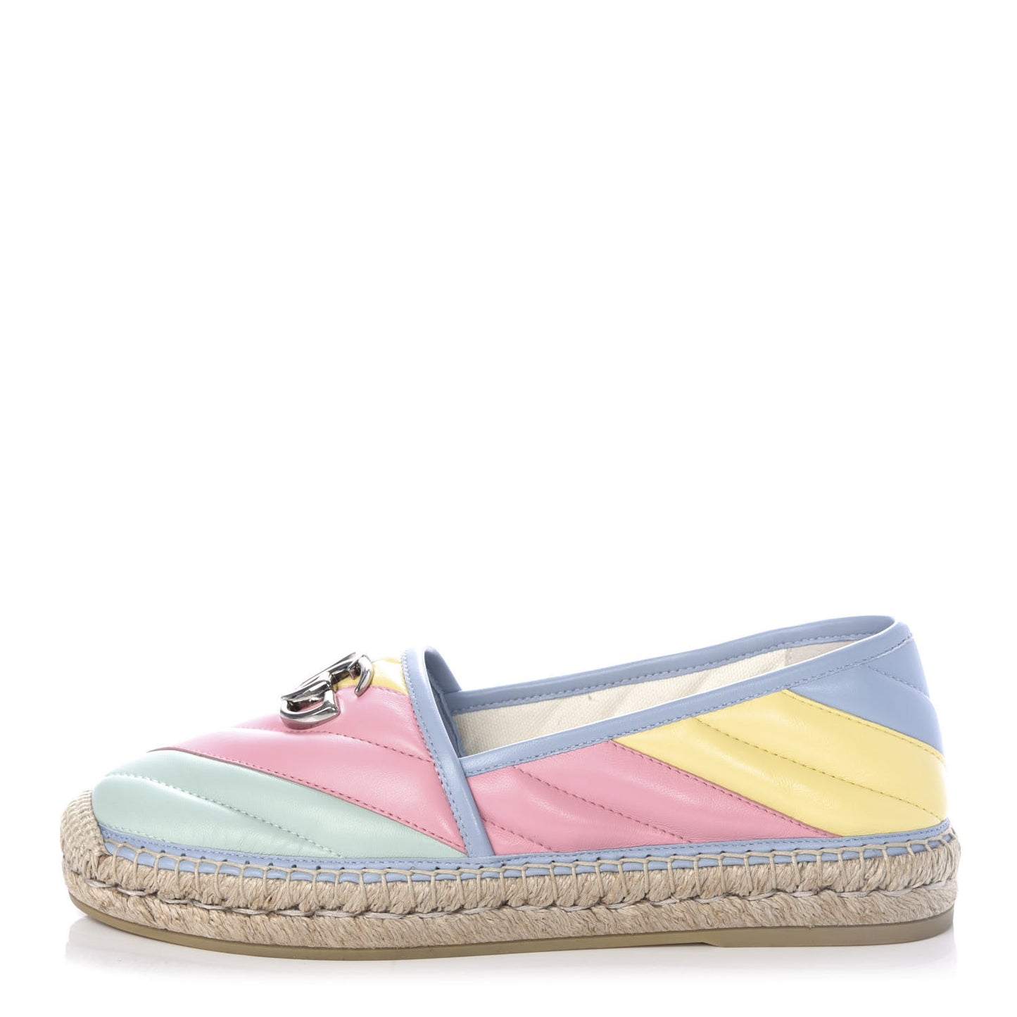 Nappa Matelasse Diagonal GG Marmont Espadrilles 38 Multicolor Pastel