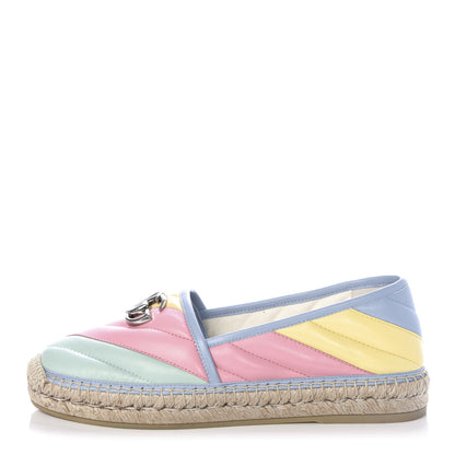 Gucci Nappa Matelasse Diagonal GG Marmont Espadrilles 38 Multicolor Pastel 1 of 11