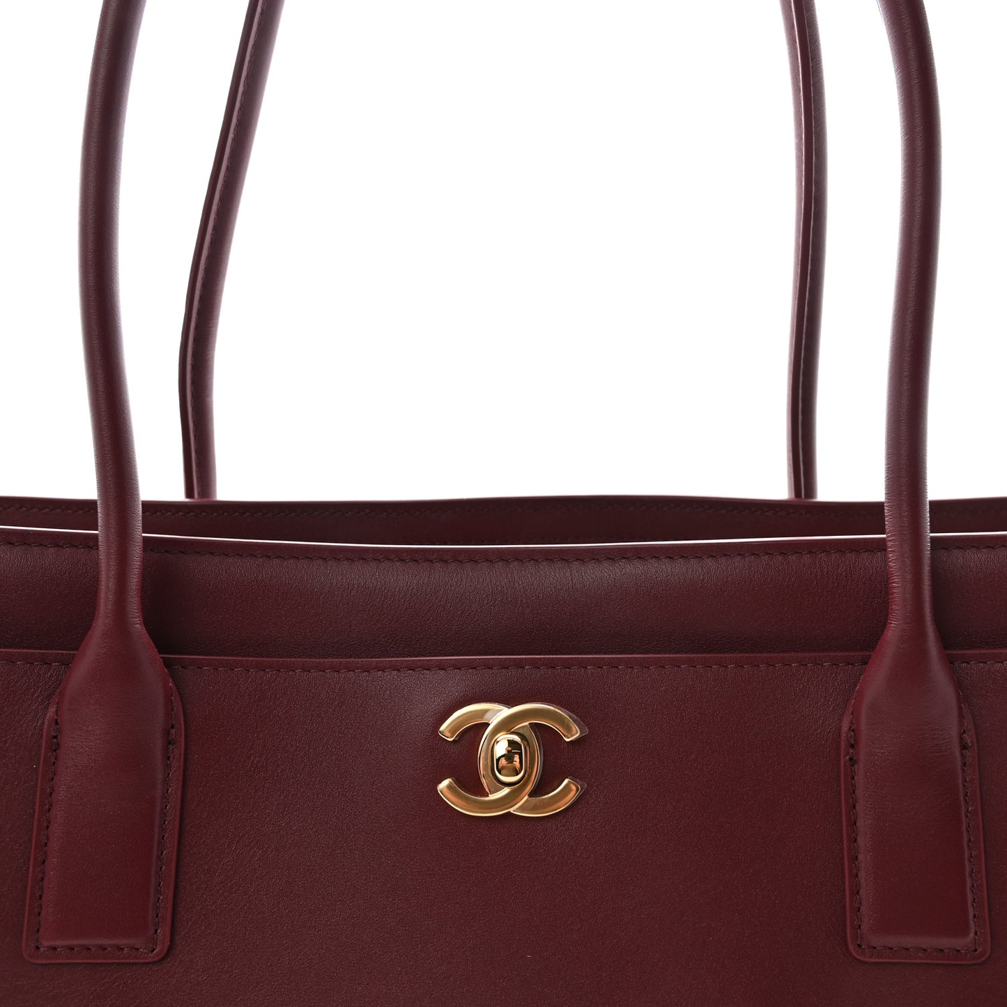 Calfskin Archetype Small Shopping Tote Dark Burgundy
