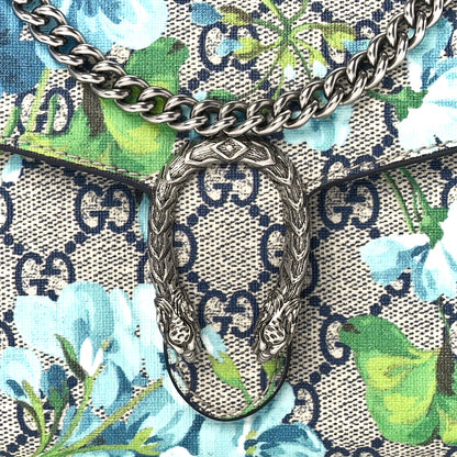 Gucci GG Supreme Monogram Blooms Mini Dionysus Chain Wallet Beige Blue Navy Vintage Blue 8 of 11