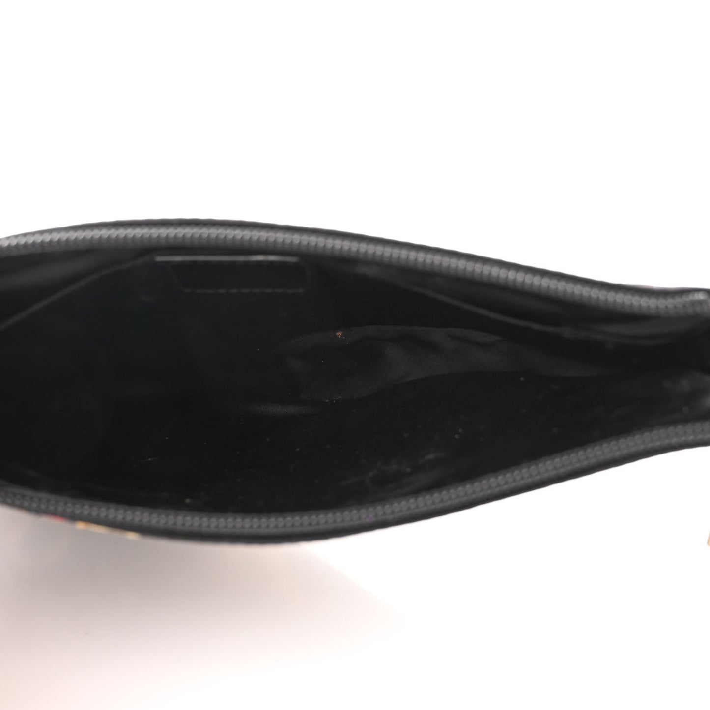 Satin Embroidered Koi Saddle Bag Black