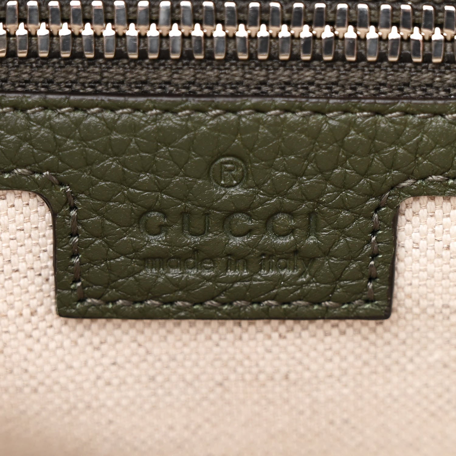 Gucci Piuma Calfskin Jumbo GG Embossed Medium Wristlet Messenger Bag Green 6 of 11