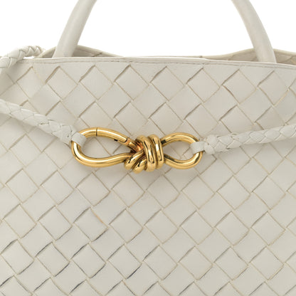 Bottega Veneta Nappa Intrecciato Small East West Andiamo Shoulder Bag White 8 of 12