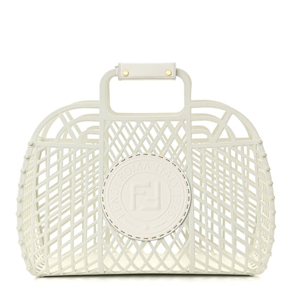 Fendi Recycled Plastic Vitello Liberty Matte Medium Fendi Basket White Ice 1 of 15