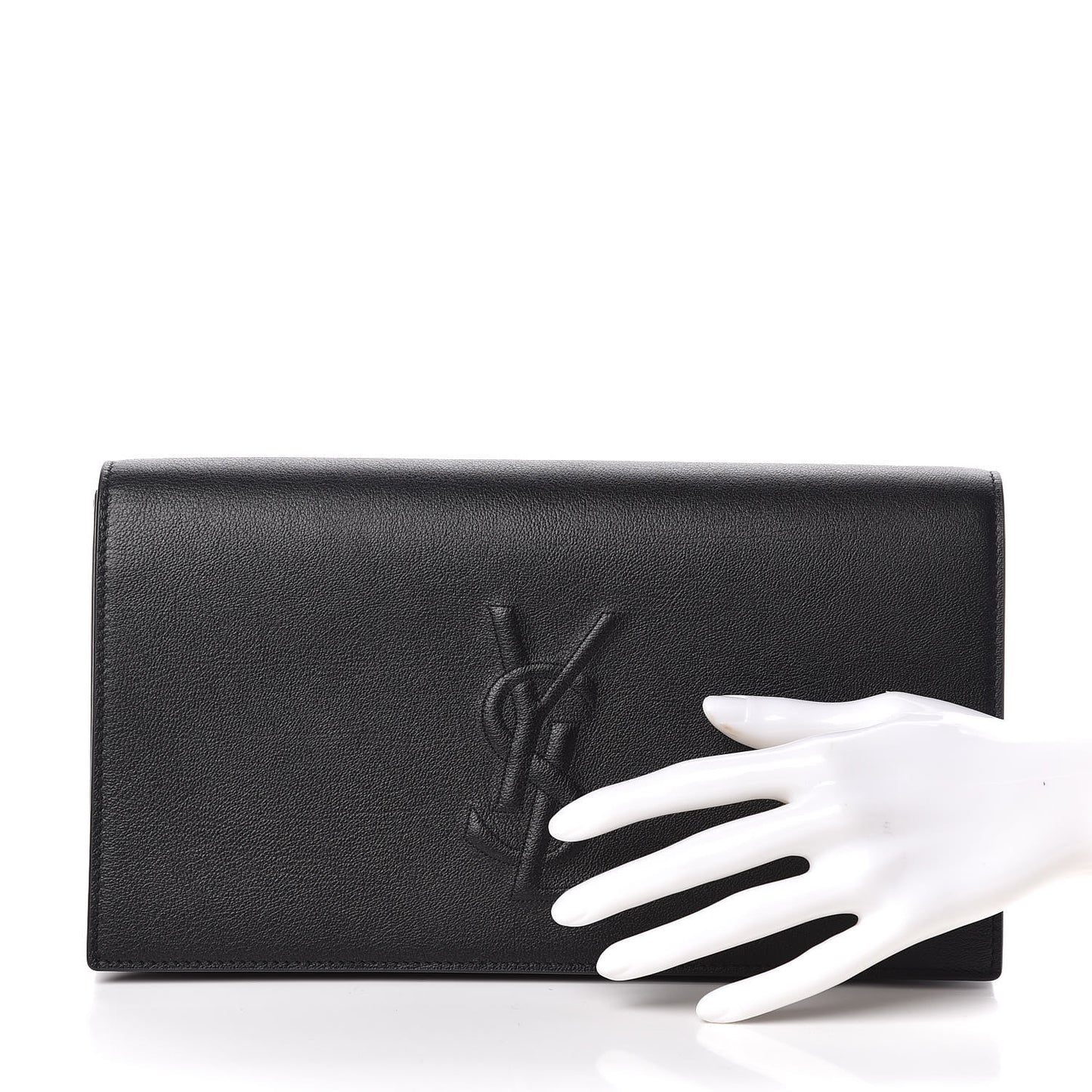 Calfskin Monogram Large Belle De Jour Clutch Black