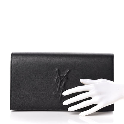 Saint Laurent Calfskin Monogram Large Belle De Jour Clutch Black 2 of 8