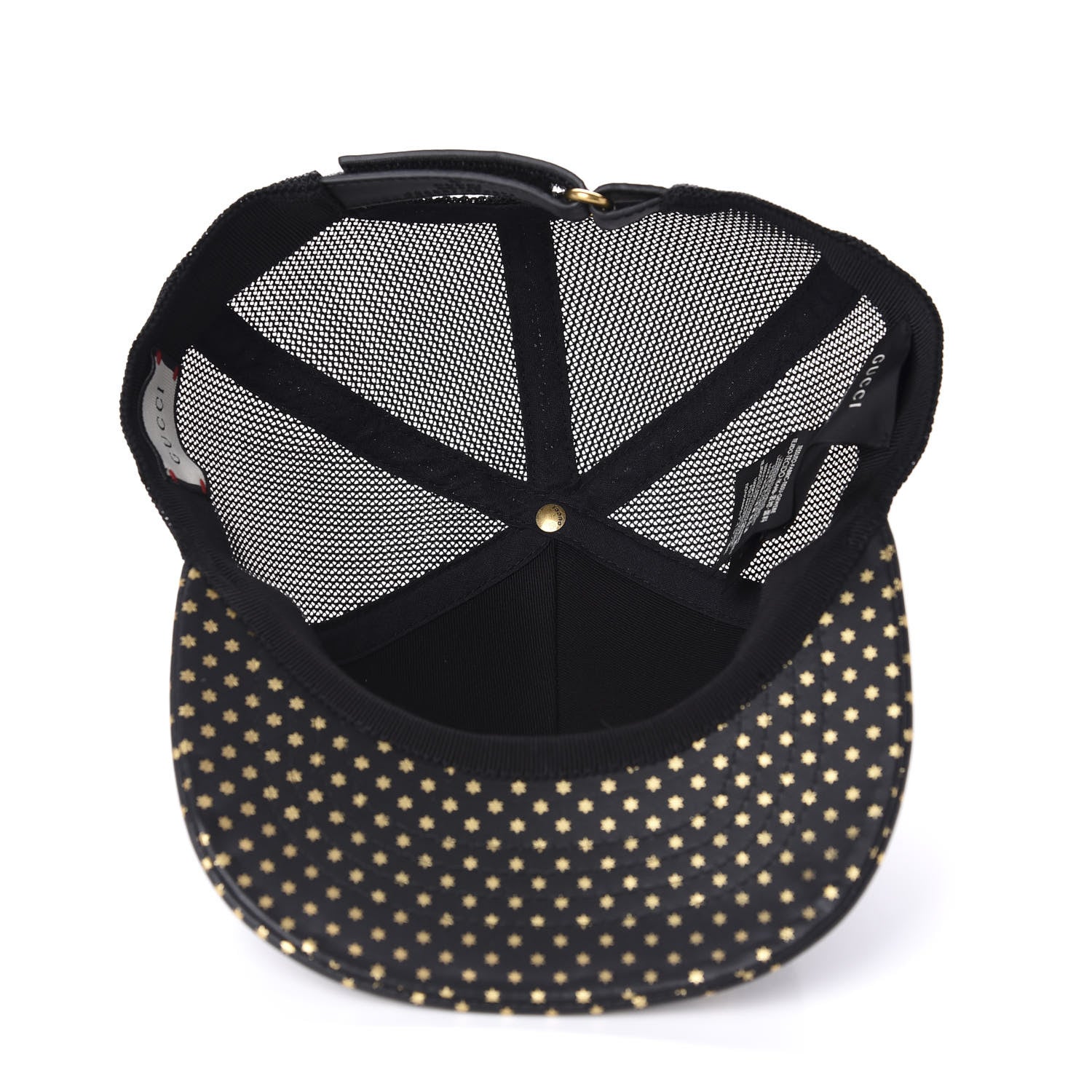 Gucci X SEGA Calfskin GUCCY Stars Baseball Hat S Black Gold 6 of 9