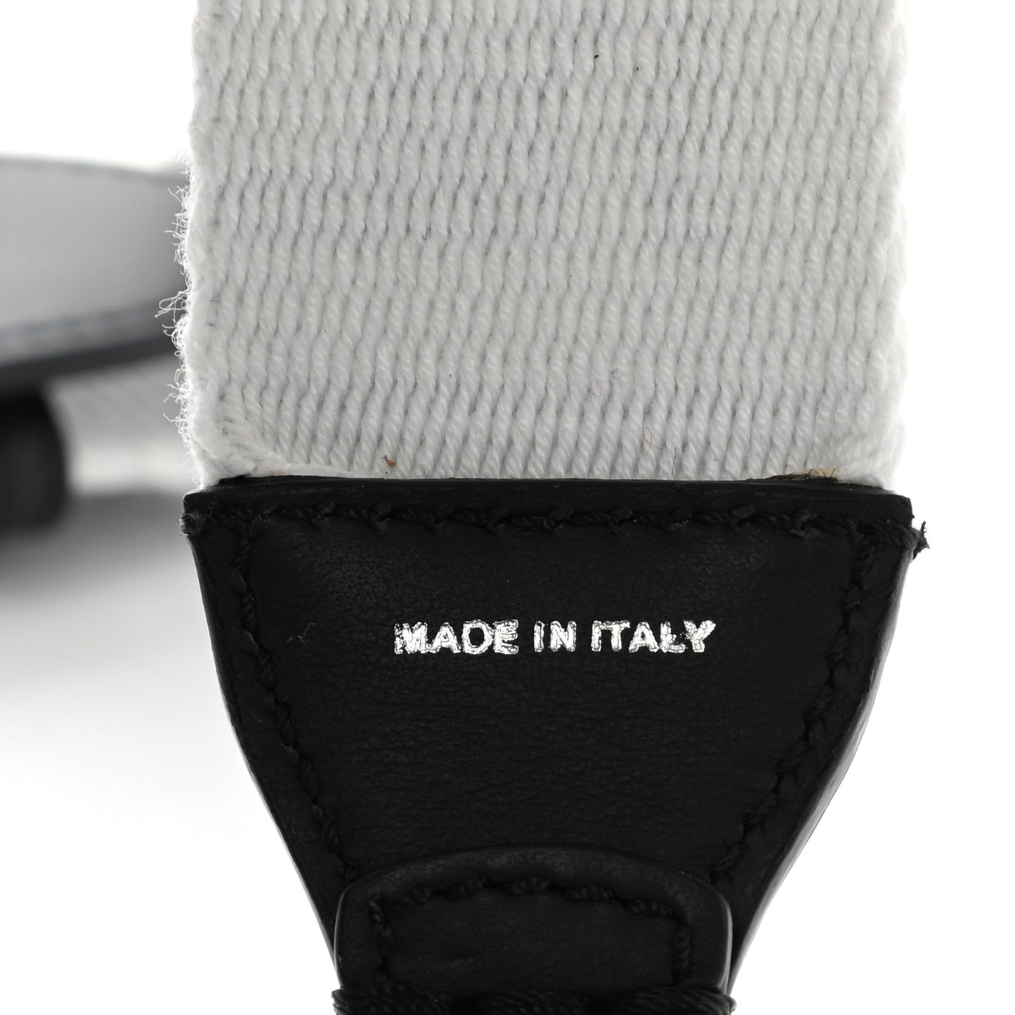 Canvas Calfskin FF 1974 Studded Strap You Black White