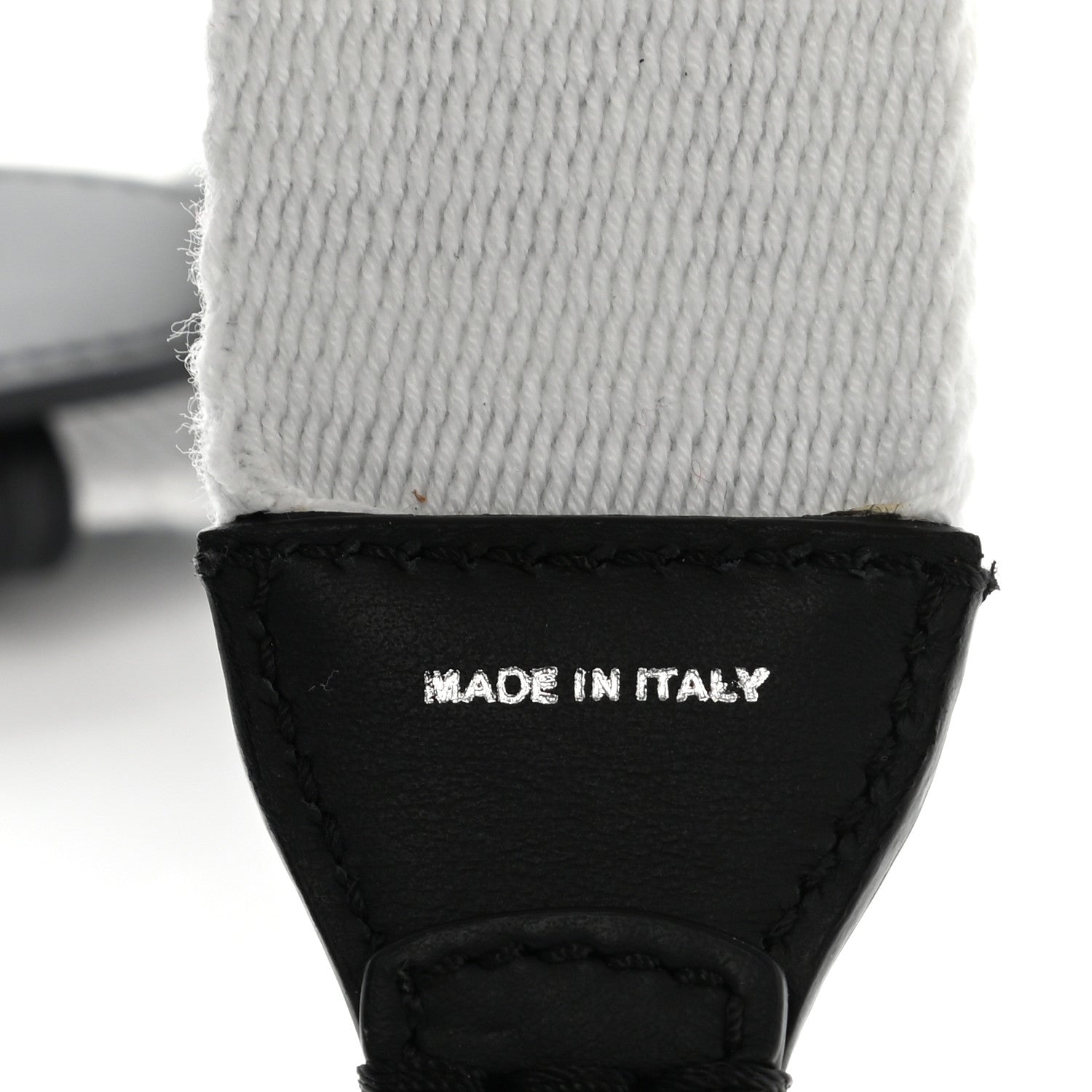 Fendi Canvas Calfskin FF 1974 Studded Strap You Black White 4 of 8