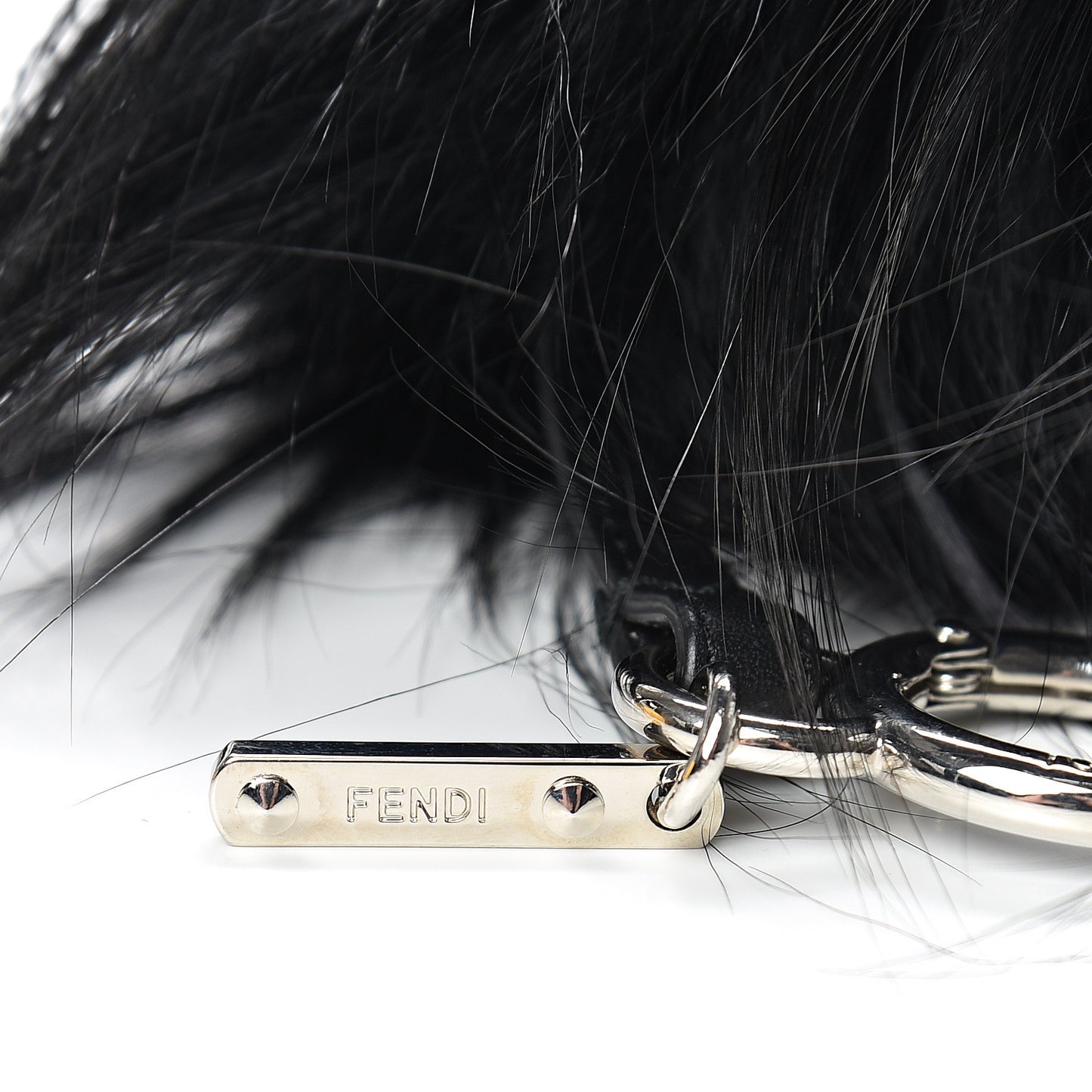 Fox Fur Shearling Crystal Pinky Punky Monster Bag Bug Charm Black Bubblegum