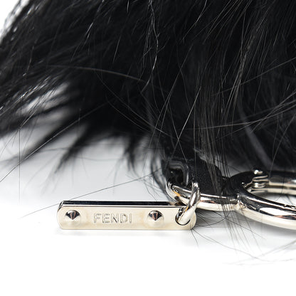 Fendi Fox Fur Shearling Crystal Pinky Punky Monster Bag Bug Charm Black Bubblegum 3 of 5
