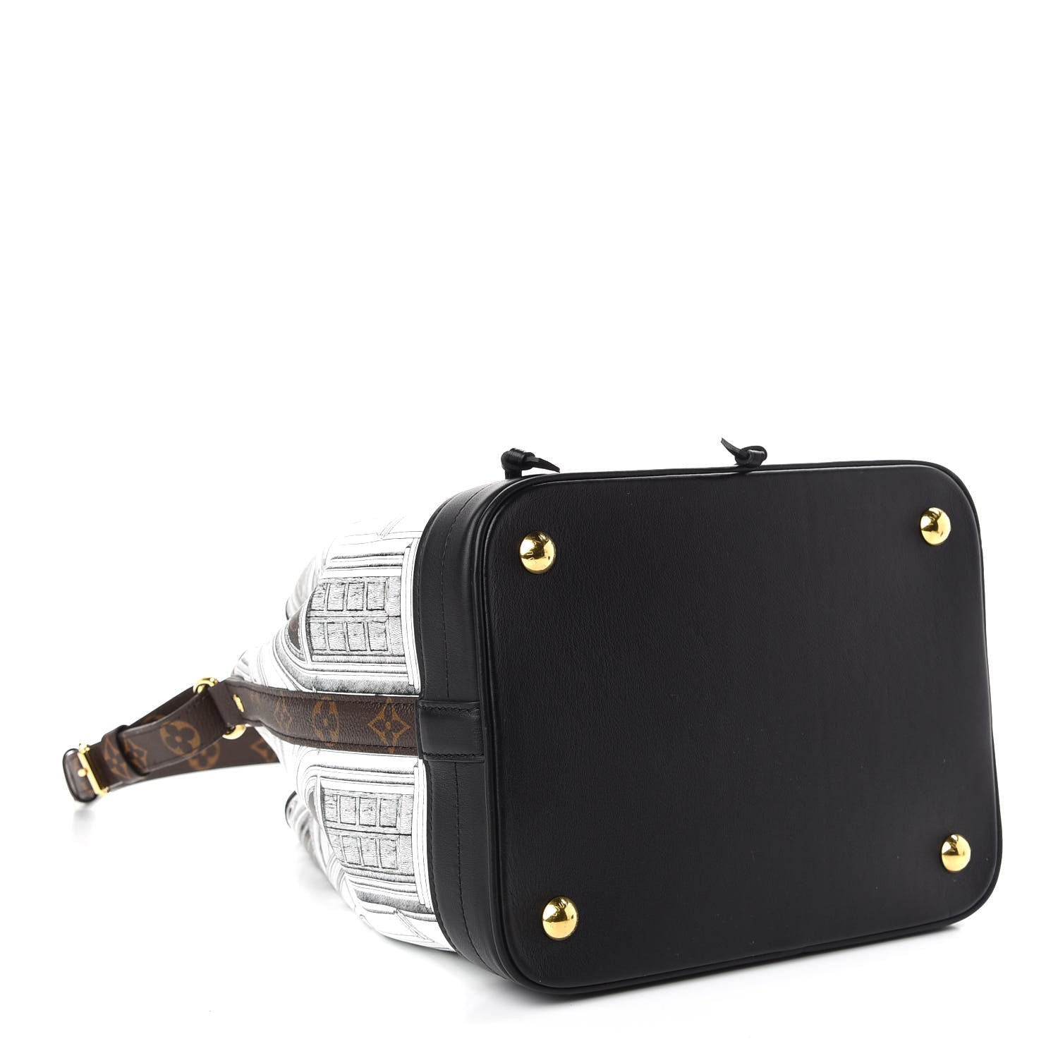 Louis Vuitton X FORNASETTI Calfskin Architettura Noe MM Black White 4 of 8