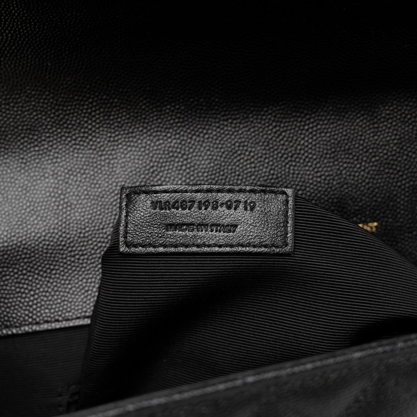 Grain De Poudre Textured Mixed Matelasse Large Triquilt Monogram Satchel Black