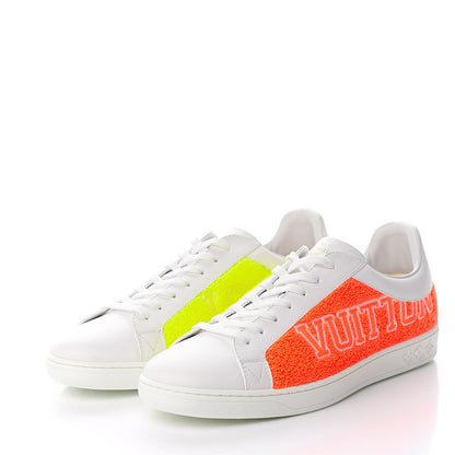 Louis Vuitton Calfskin Luxembourg Sneakers 7 White Orange Yellow 3 of 9