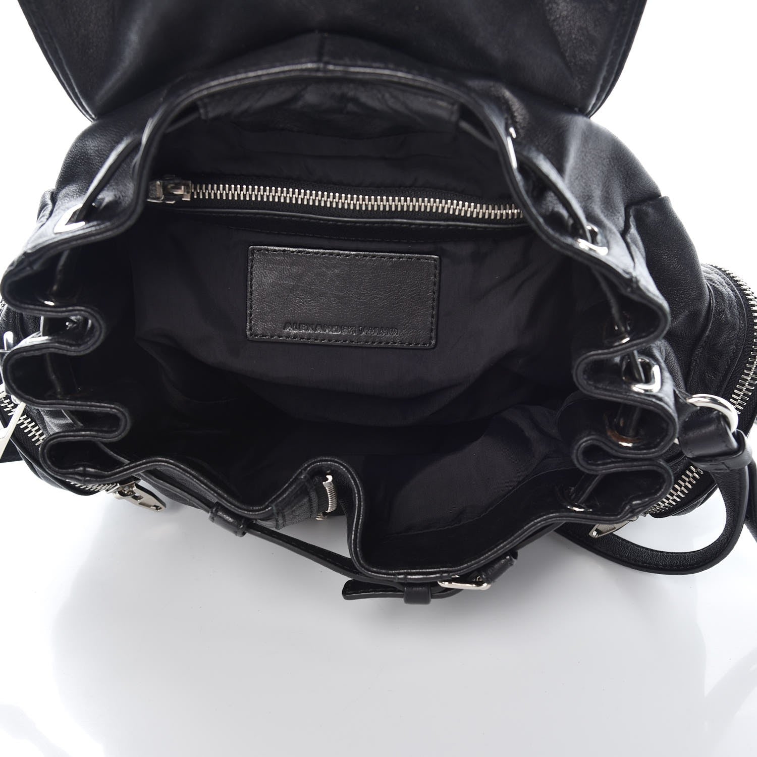 Alexander Wang Lambskin Marti Backpack Bag Washed Black Rhodium Hardware 5 of 7