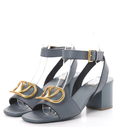 Valentino Garavani Grainy Cowhide VLogo 60mm Sandals 37.5 Amadeus 3 of 8