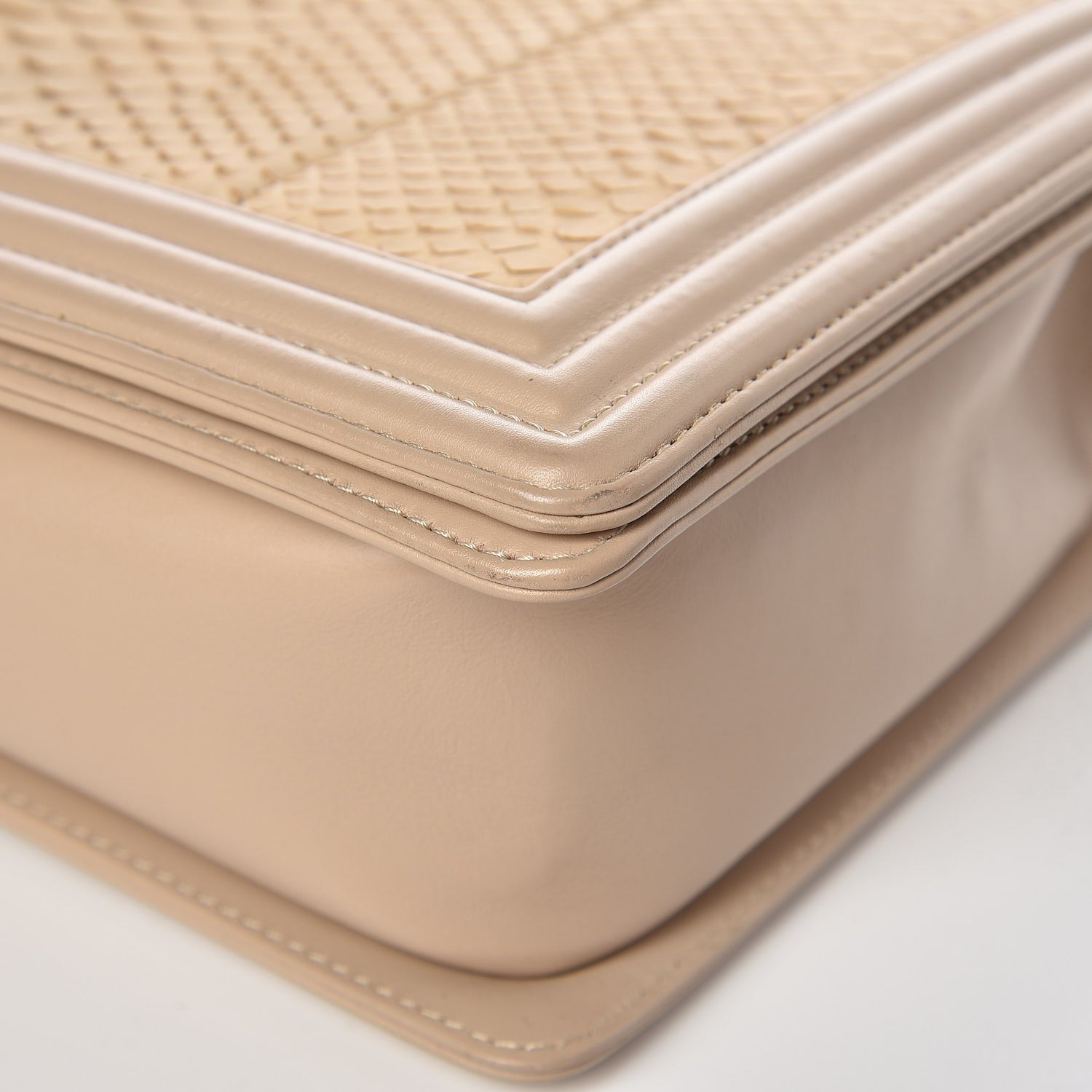 Chanel Python Calfskin Large Boy Flap Beige 11 of 13