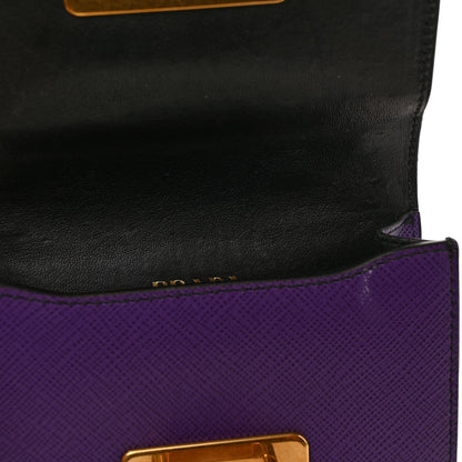 Prada Saffiano Astrology Mini Cahier Bag Viola Black 9 of 10
