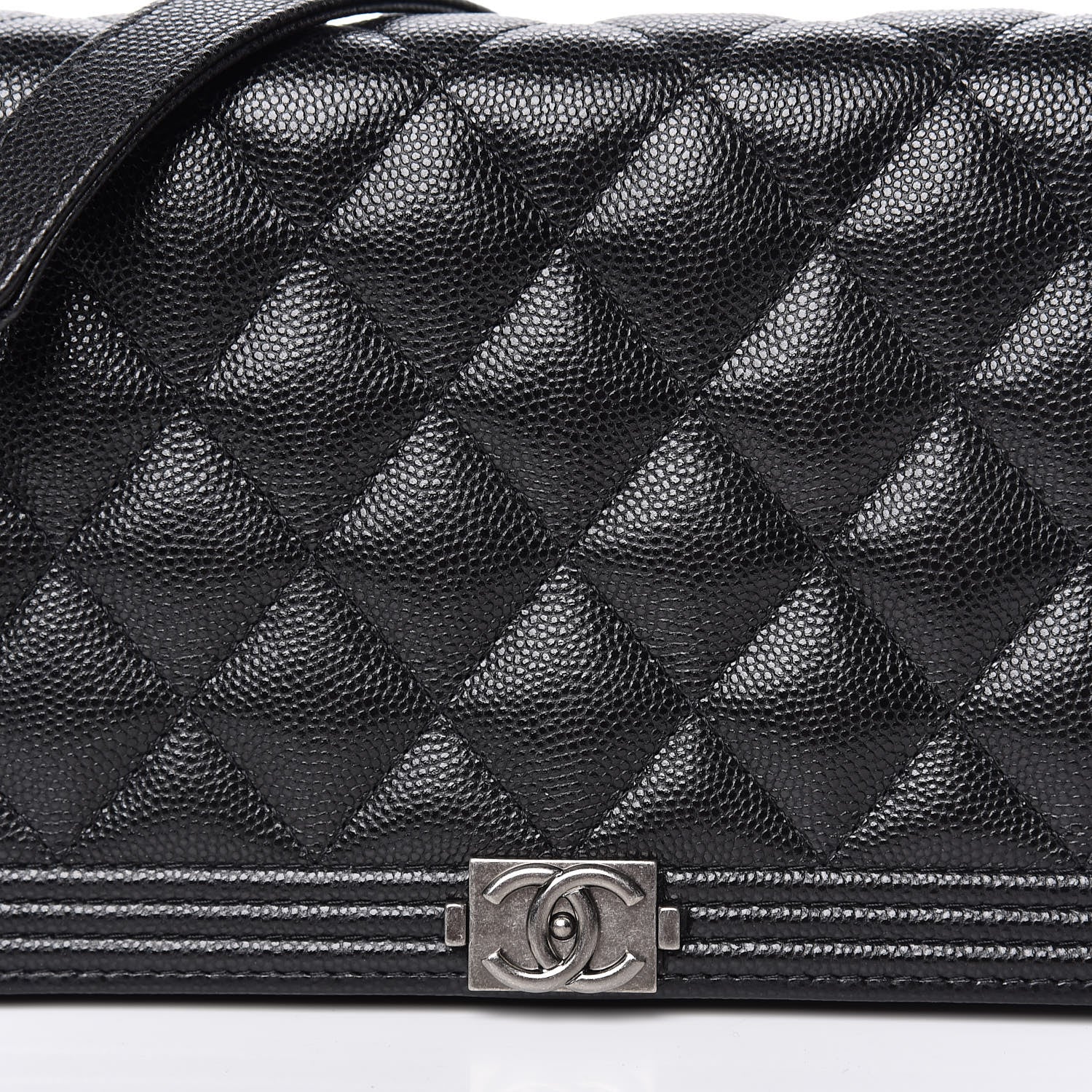Chanel Caviar Quilted Boy Wallet On Chain WOC Black 11 of 12