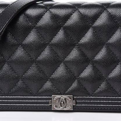 Chanel Caviar Quilted Boy Wallet On Chain WOC Black 11 of 12
