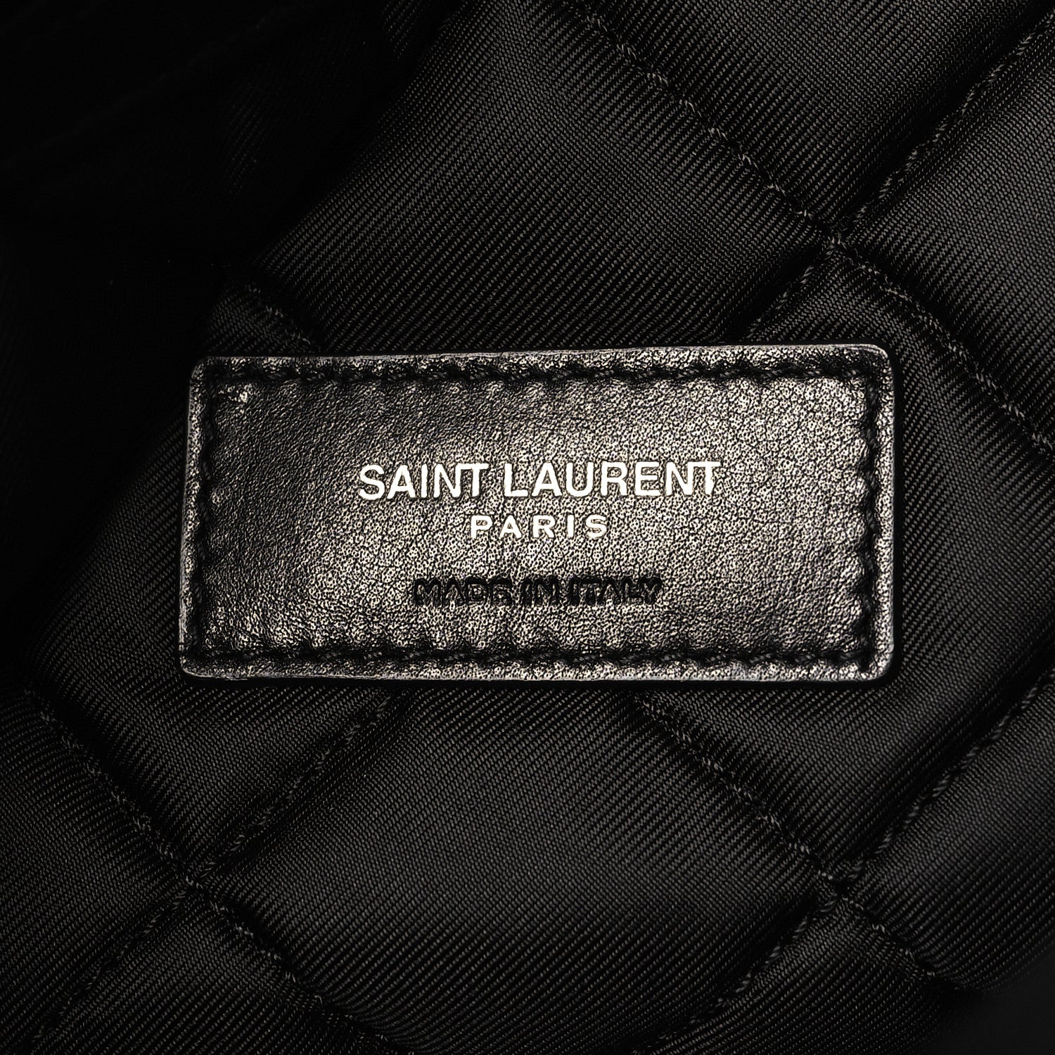Saint Laurent Calfskin Quilted Embroidered Cassandre Large Cosmetic Pouch Black 6 of 7