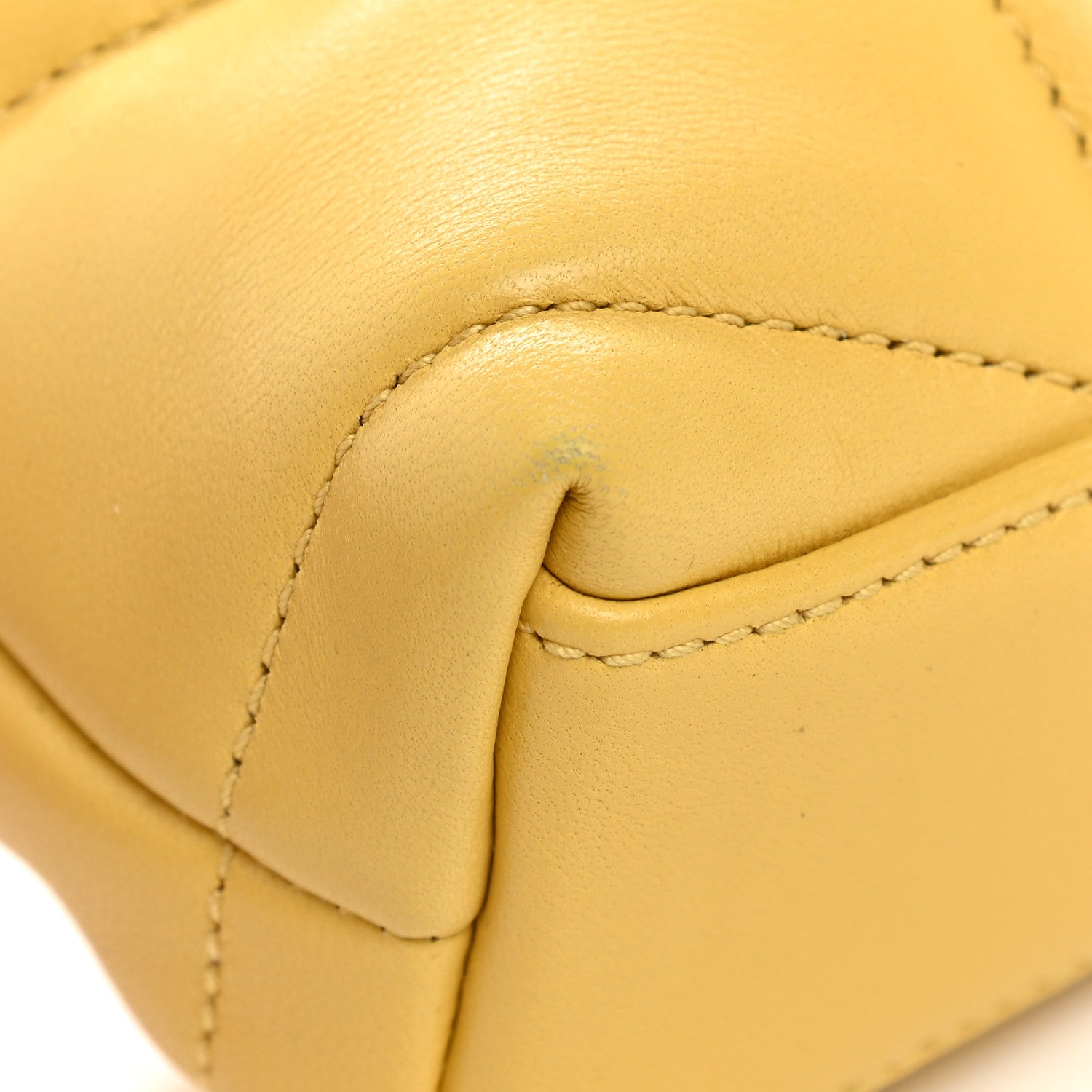 Saint Laurent Lambskin Monogram Loulou Puffer Pouch Clutch Yellow 8 of 8