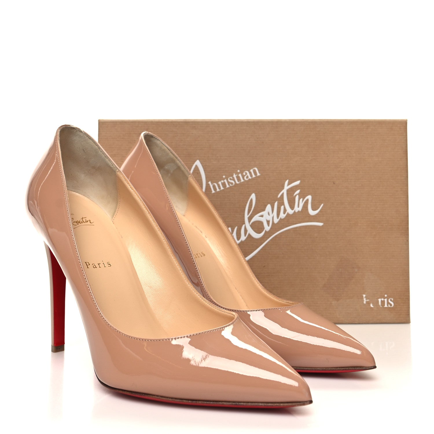 Christian Louboutin Patent Pigalle Follies 100 Pumps 41 Nude 9 of 9