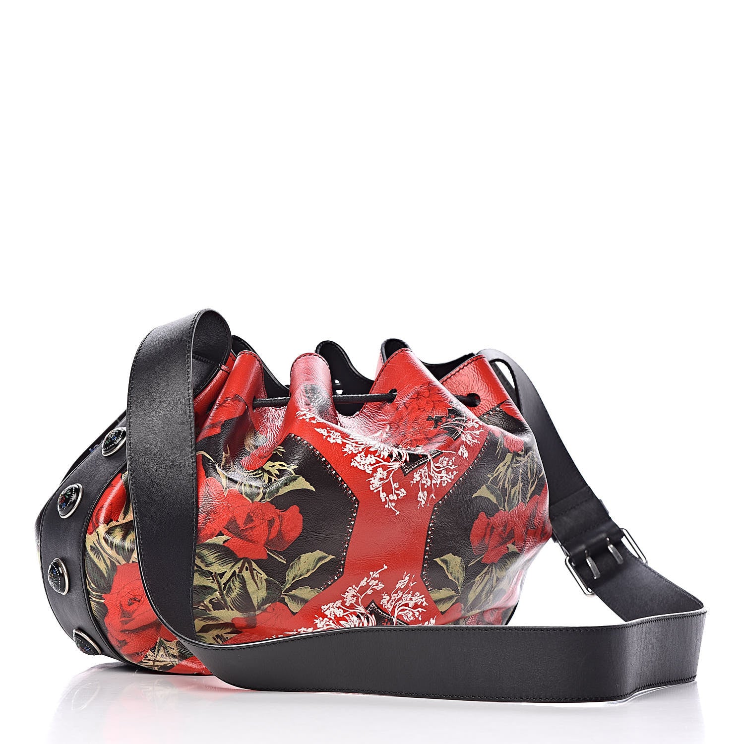Alexander McQueen Calfskin Poppies Drawstring Bag Multicolor 3 of 9