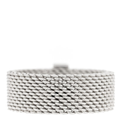Tiffany Sterling Silver Diamond Somerset Mesh Ring 49 4.75 3 of 4