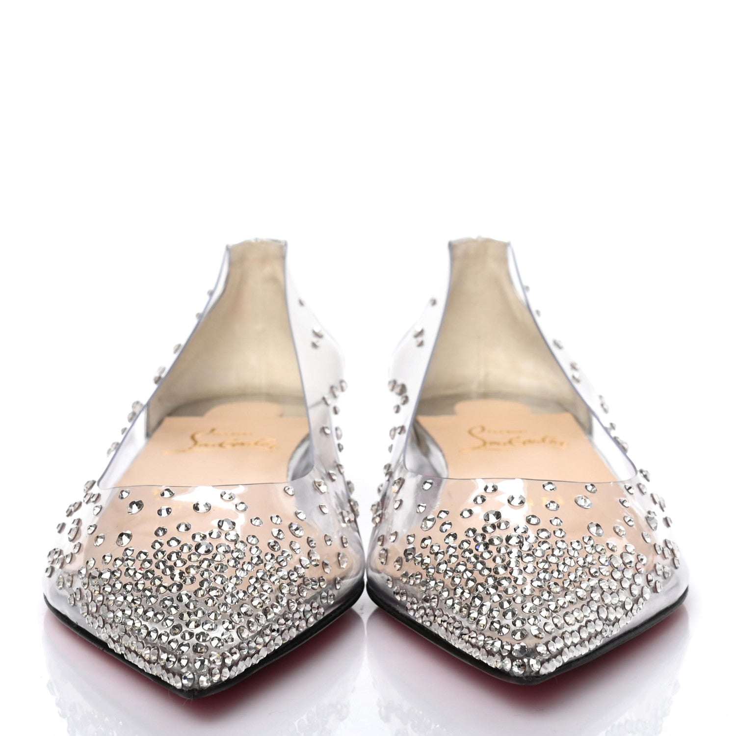 Christian Louboutin PVC Specchio Degrastrass Flats 35 Silver 2 of 7