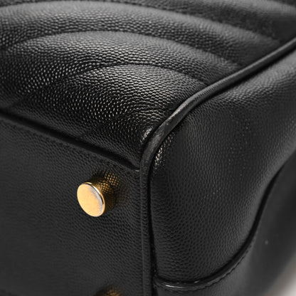 Saint Laurent Grain De Poudre Matelasse Chevron Monogram Shopping Bag Black 13 of 15