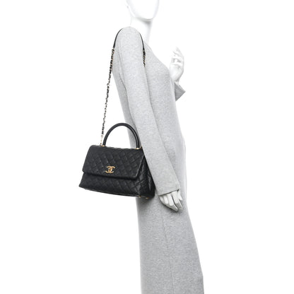 Chanel Caviar Quilted Small Coco Handle Flap Black 2 of 13