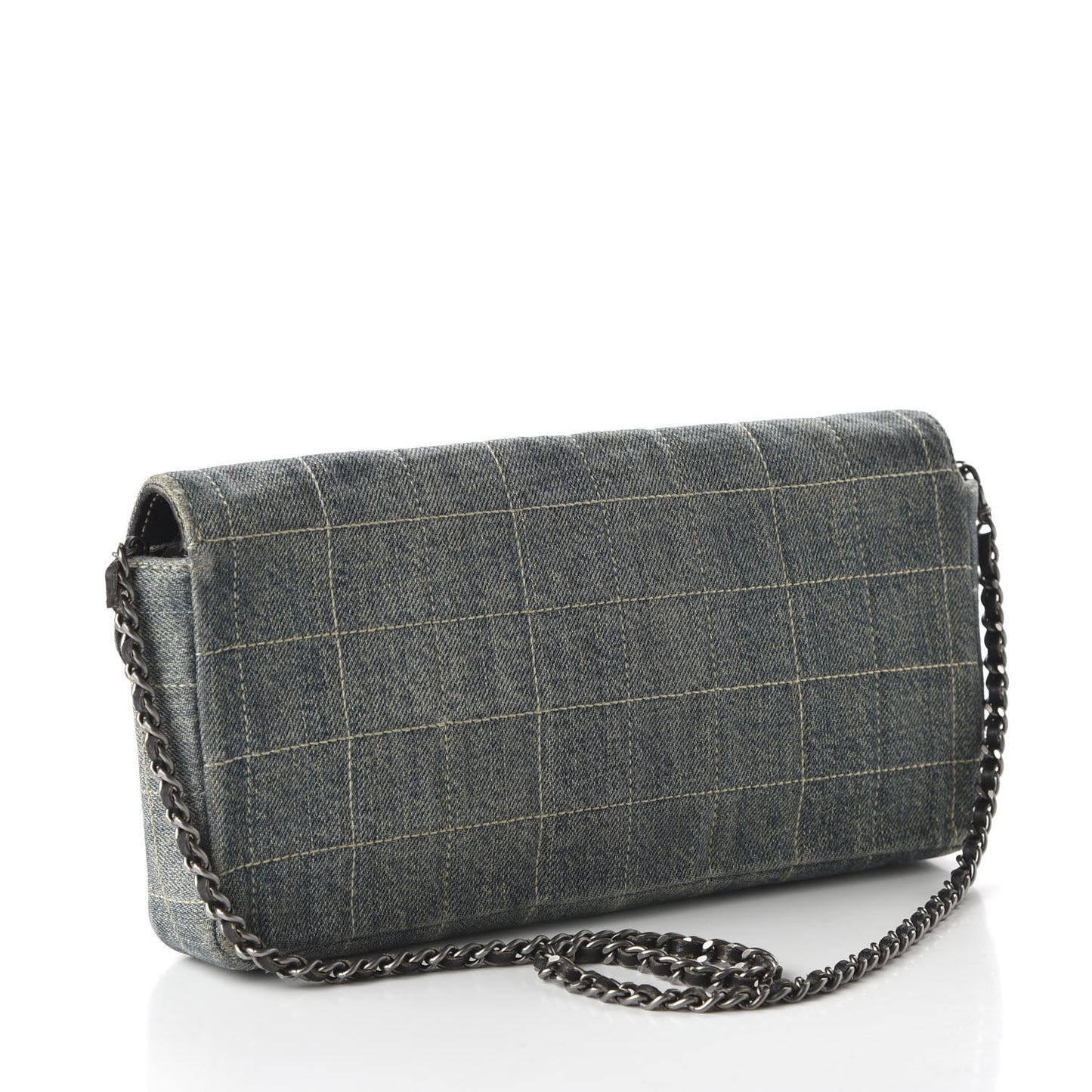 Denim Chocolate Bar Quilted East West Flap