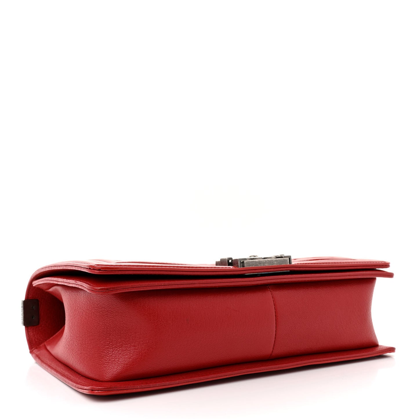 Goatskin Patent Quilted New Medium Boy Flap Red