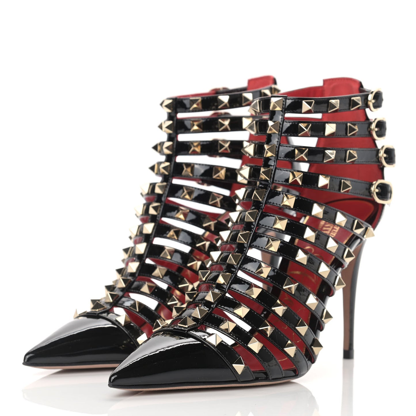 Patent Rockstud Alcove Cage 100mm Booties 37.5 Black