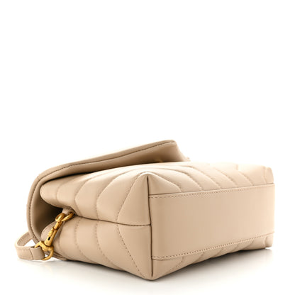 Saint Laurent Calfskin Y Quilted Monogram Toy Loulou Crossbody Bag Dark Beige 4 of 11