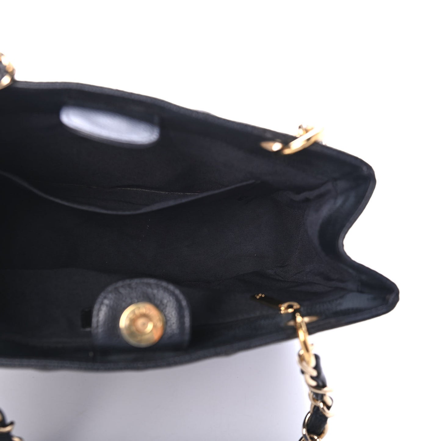 Caviar Quilted Petit Shopping Tote PST Black