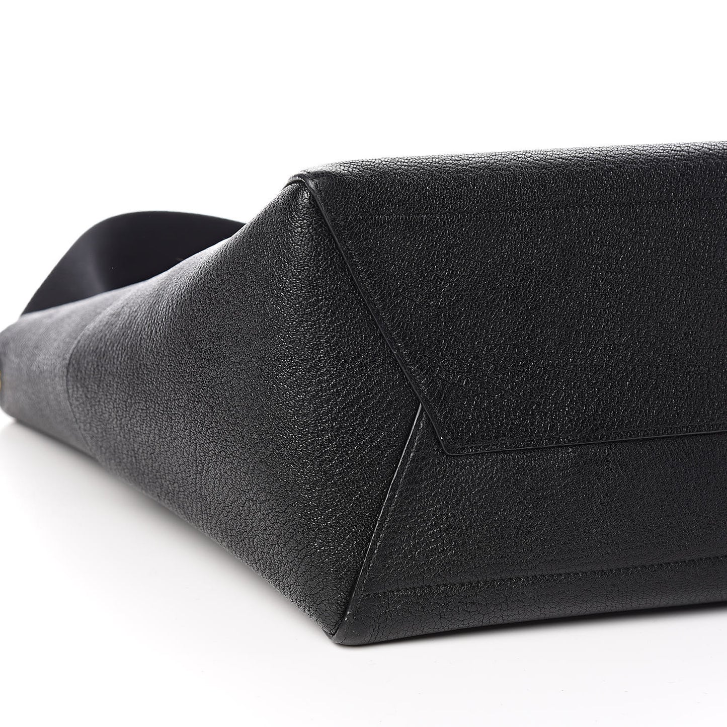 Goatskin Sangle Bucket Bag Black