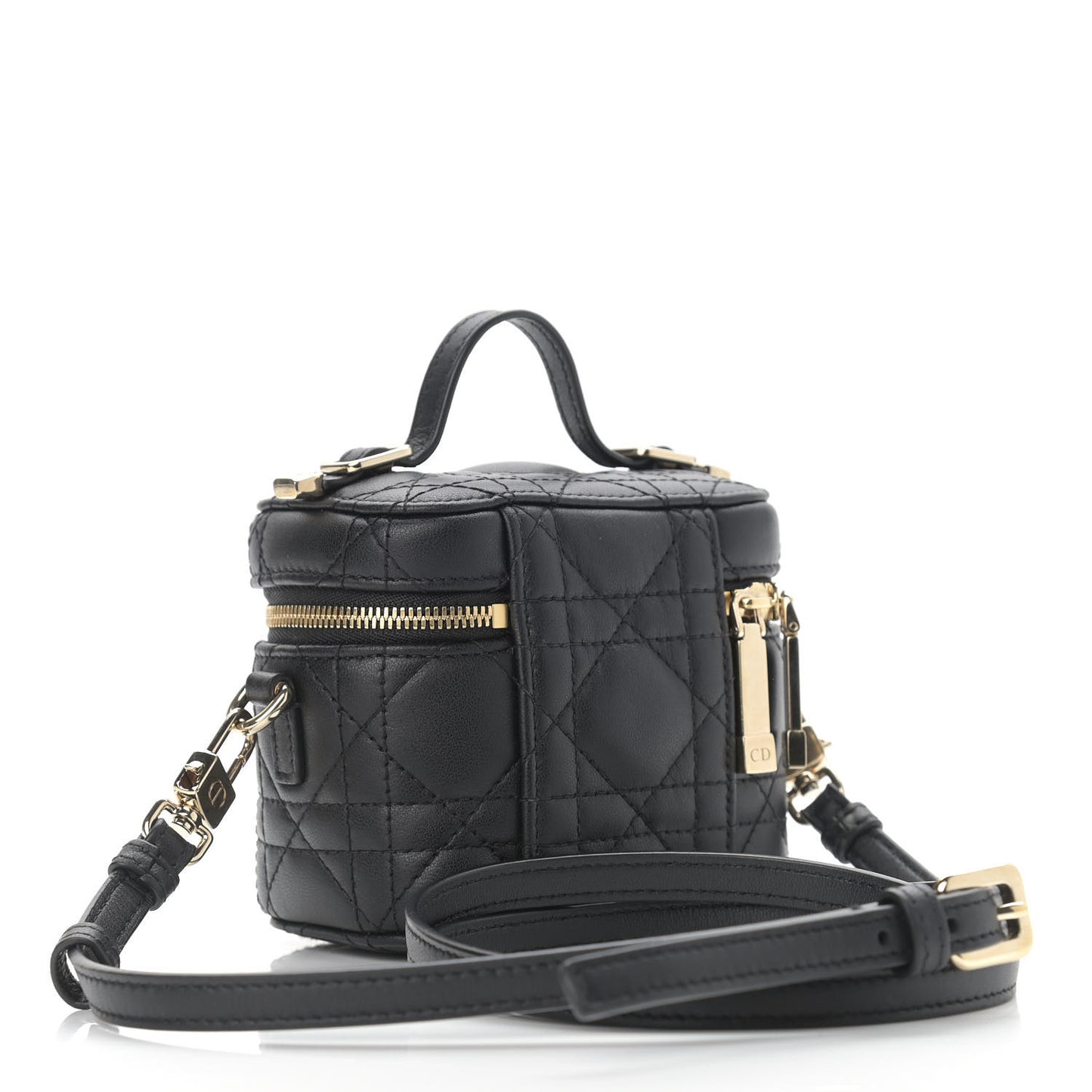 Lambskin Cannage Micro Lady Dior Vanity Case Black