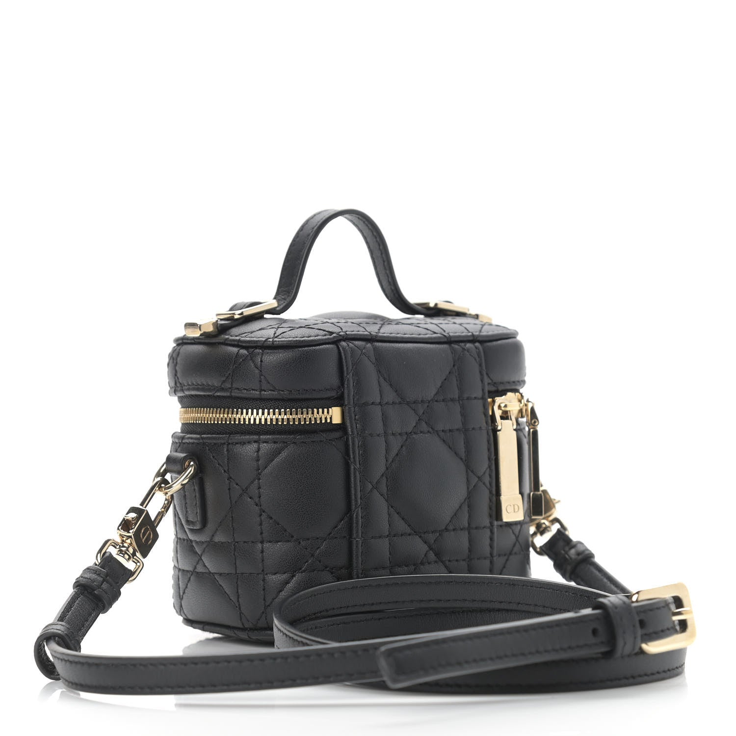 Christian Dior Lambskin Cannage Micro Lady Dior Vanity Case Black 3 of 9